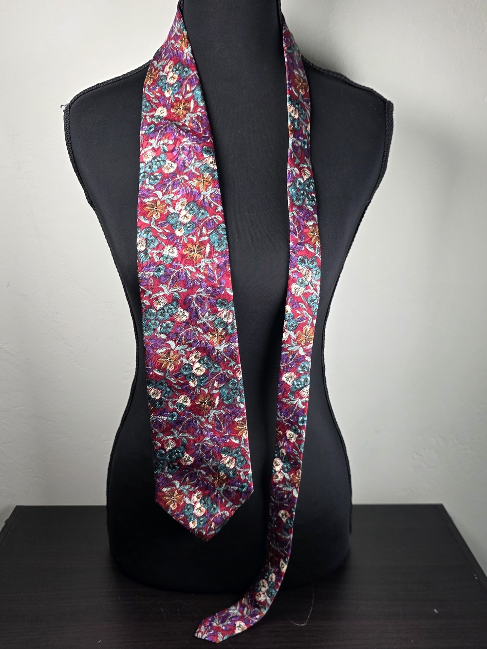 Vintage 90s Christian Dior Monsieur Floral Tie Made in USA